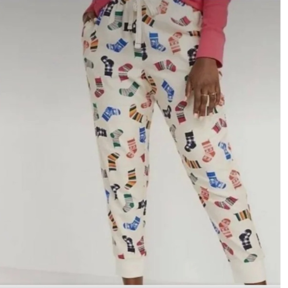 Old navy medium Christmas stocking flannel pjs pants medium